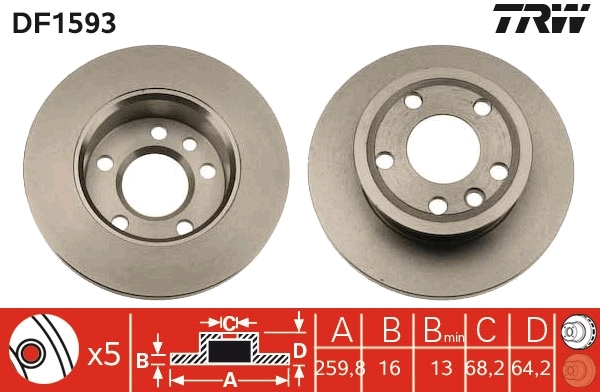 Disc frana DF1593 TRW - Disc frana Disc frana DF1593 TRW - Disc frana