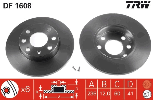 Disc frana DF1608 TRW - Frana disc Disc frana DF1608 TRW - Frana disc