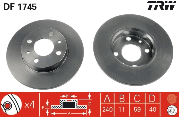 Disc frana DF1745 TRW - Disc frana Disc frana DF1745 TRW - Disc frana