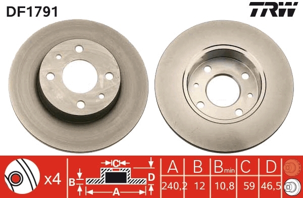 Disc frana DF1791 TRW - Disc frana