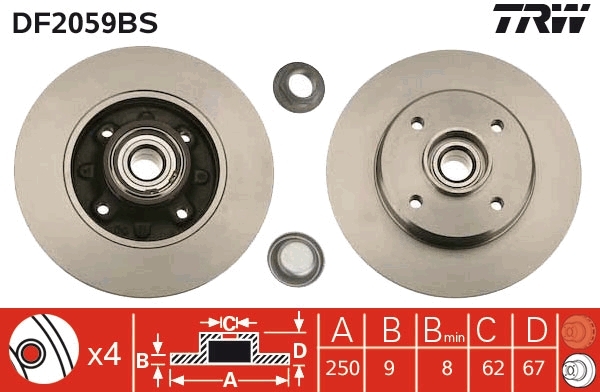 Disc frana DF2059BS TRW - Frana disc Disc frana DF2059BS TRW - Frana disc