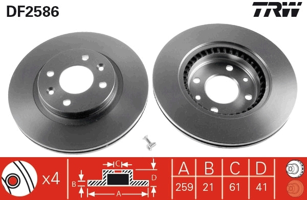Disc frana DF2586 TRW - Frana disc Disc frana DF2586 TRW - Frana disc
