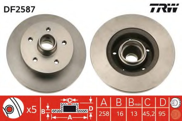 Disc frana DF2587 TRW - Disc frana