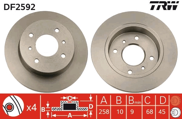 Disc frana DF2592 TRW - Frana disc Disc frana DF2592 TRW - Frana disc