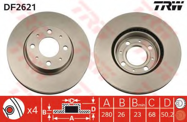 Disc frana DF2621 TRW - Frana disc Disc frana DF2621 TRW - Frana disc