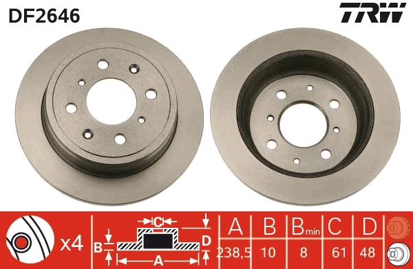 Disc frana DF2646 TRW - Disc frana Disc frana DF2646 TRW - Disc frana
