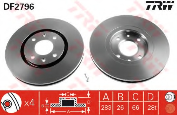 Disc frana DF2796 TRW - Frana disc