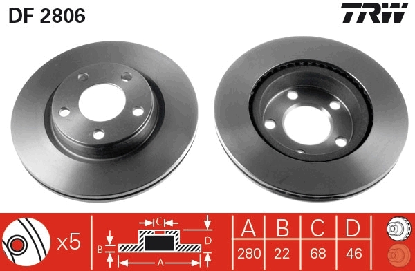 Disc frana DF2806 TRW - Frana disc