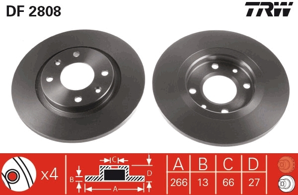 Disc frana DF2808 TRW - Disc frana Disc frana DF2808 TRW - Disc frana