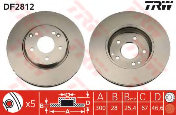 Disc frana DF2812 TRW - Disc frana Disc frana DF2812 TRW - Disc frana