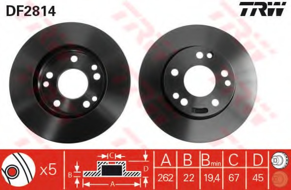 Disc frana DF2814 TRW - Frana disc Disc frana DF2814 TRW - Frana disc