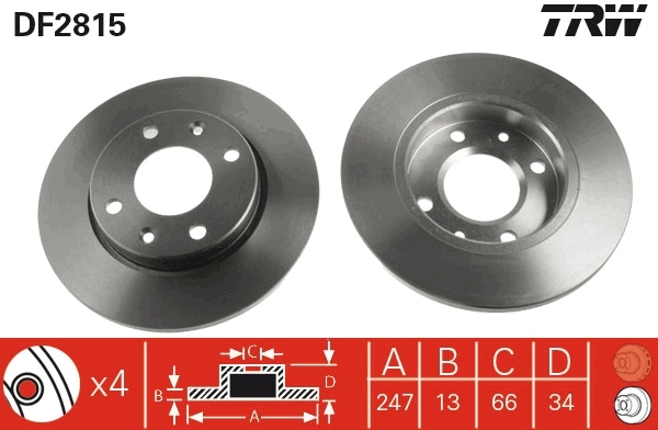 Disc frana DF2815 TRW - Frana disc Disc frana DF2815 TRW - Frana disc