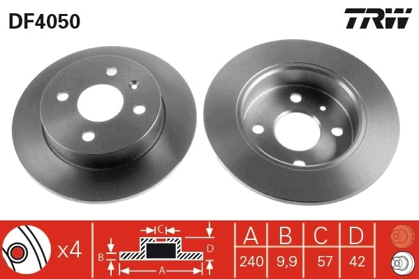 Disc frana DF4050 TRW - Frana disc Disc frana DF4050 TRW - Frana disc