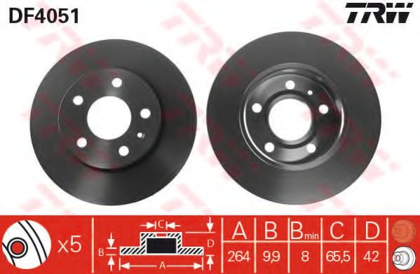 Disc frana DF4051 TRW - Frana disc Disc frana DF4051 TRW - Frana disc