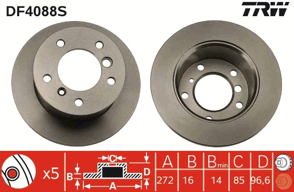 Disc frana DF4088S TRW - Frana disc Disc frana DF4088S TRW - Frana disc