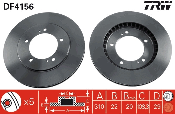 Disc frana DF4156 TRW - Frana disc Disc frana DF4156 TRW - Frana disc