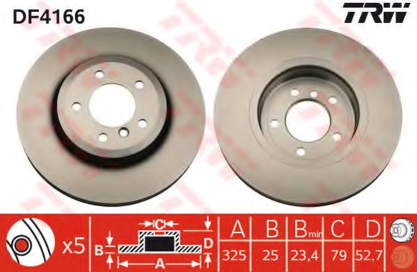 Disc frana DF4166 TRW - Frana disc Disc frana DF4166 TRW - Frana disc