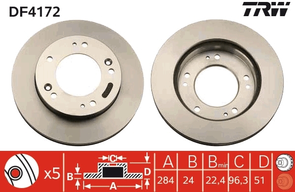 Disc frana DF4172 TRW - Frana disc Disc frana DF4172 TRW - Frana disc
