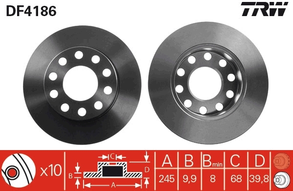 Disc frana DF4186 TRW - Disc frana Disc frana DF4186 TRW - Disc frana