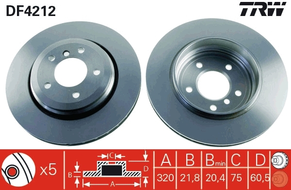 Disc frana DF4212 TRW - Frana disc Disc frana DF4212 TRW - Frana disc