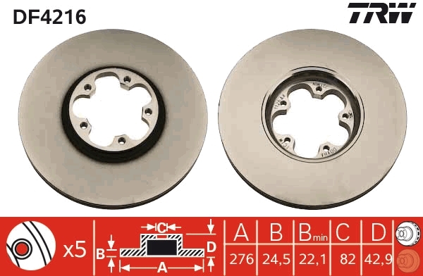 Disc frana DF4216 TRW - Frana disc Disc frana DF4216 TRW - Frana disc