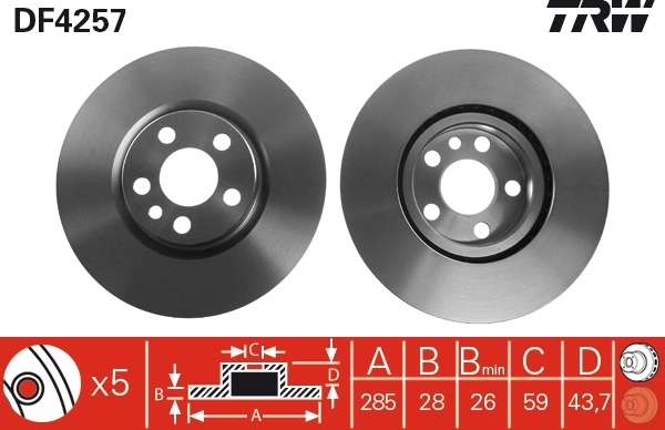 Disc frana DF4257 TRW - Frana disc Disc frana DF4257 TRW - Frana disc