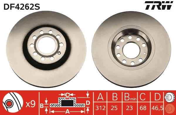 Disc frana DF4262S TRW - Disc frana Disc frana DF4262S TRW - Disc frana
