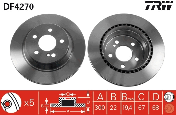 Disc frana DF4270 TRW - Frana disc Disc frana DF4270 TRW - Frana disc
