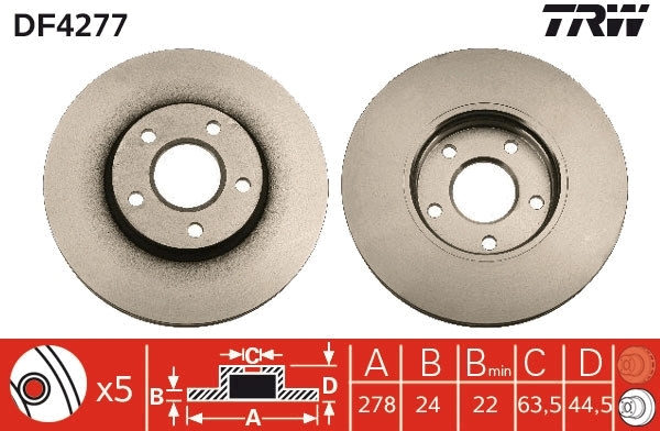 Disc frana DF4277 TRW - Frana disc Disc frana DF4277 TRW - Frana disc