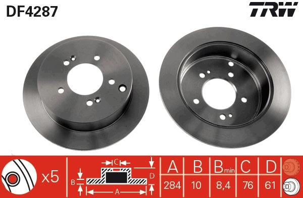 Disc frana DF4287 TRW - Frana disc Disc frana DF4287 TRW - Frana disc