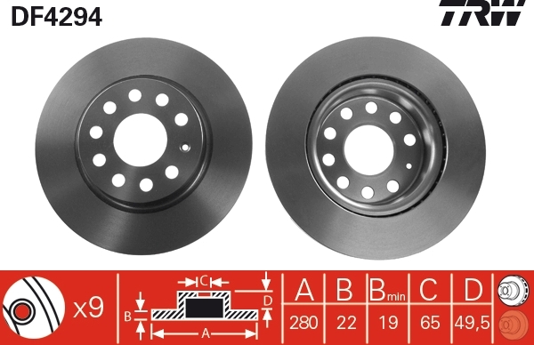 Disc frana DF4294 TRW - Frana disc Disc frana DF4294 TRW - Frana disc