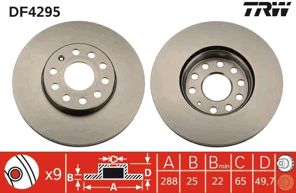 Disc frana DF4295 TRW - Frana disc Disc frana DF4295 TRW - Frana disc
