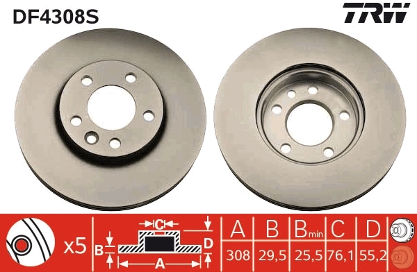 Disc frana DF4308S TRW - Frana disc Disc frana DF4308S TRW - Frana disc