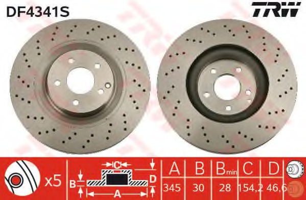Disc frana DF4341S TRW - Disc frana Disc frana DF4341S TRW - Disc frana