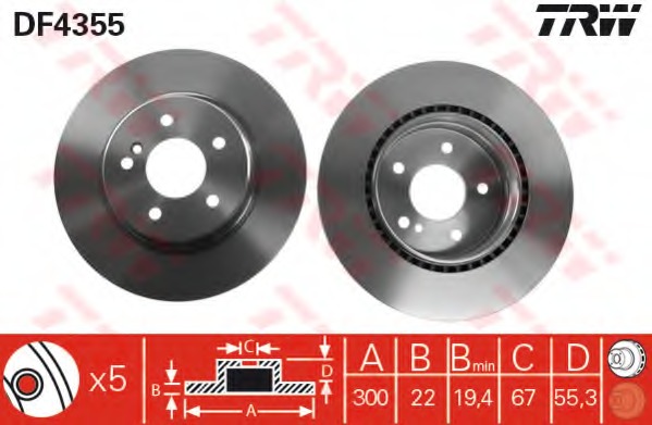 Disc frana DF4355 TRW - Disc frana Disc frana DF4355 TRW - Disc frana