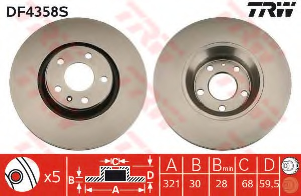 Disc frana DF4358S TRW - Disc frana Disc frana DF4358S TRW - Disc frana