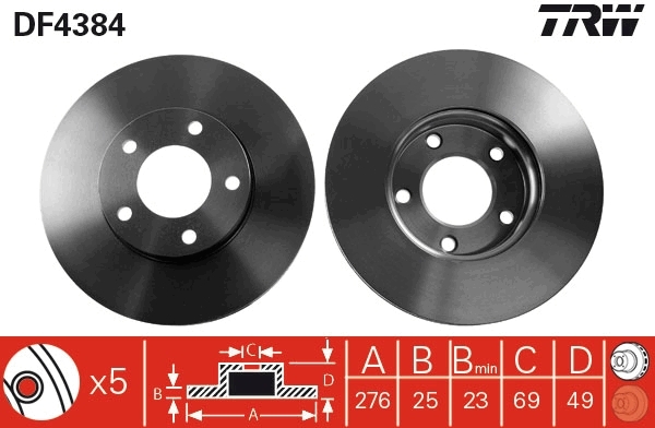 Disc frana DF4384 TRW - Disc frana