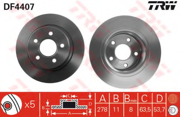 Disc frana DF4407 TRW - Frana disc Disc frana DF4407 TRW - Frana disc