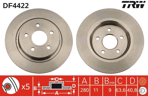 Disc frana DF4422 TRW - Frana disc Disc frana DF4422 TRW - Frana disc