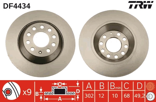 Disc frana DF4434 TRW - Disc frana Disc frana DF4434 TRW - Disc frana