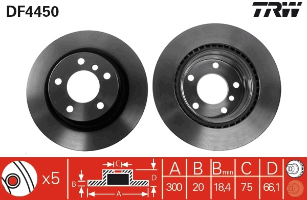 Disc frana DF4450 TRW - Frana disc Disc frana DF4450 TRW - Frana disc