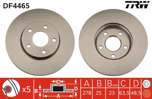 Disc frana DF4465 TRW - Frana disc Disc frana DF4465 TRW - Frana disc
