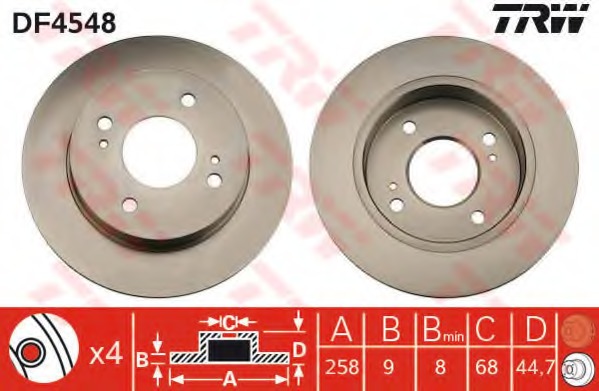 Disc frana DF4548 TRW - Frana disc Disc frana DF4548 TRW - Frana disc