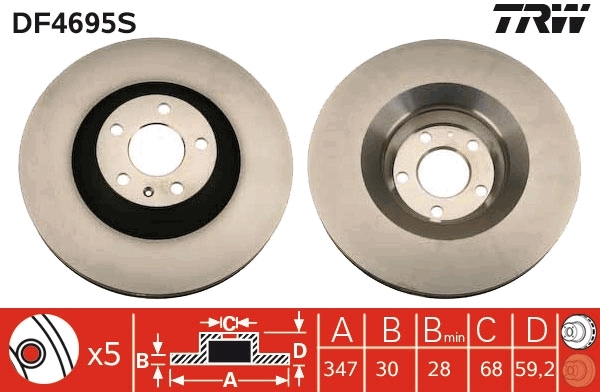 Disc frana DF4695S TRW - Disc frana Disc frana DF4695S TRW - Disc frana