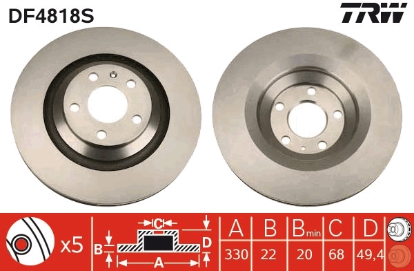 Disc frana DF4818S TRW - Disc frana Disc frana DF4818S TRW - Disc frana