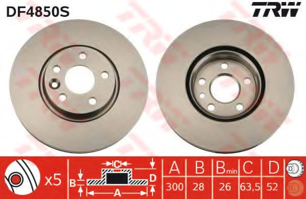Disc frana DF4850S TRW - Frana disc Disc frana DF4850S TRW - Frana disc