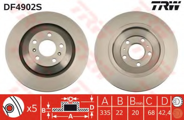 Disc frana DF4902S TRW - Frana disc