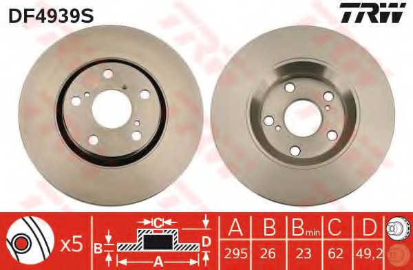 Disc frana DF4939S TRW - Disc frana Disc frana DF4939S TRW - Disc frana