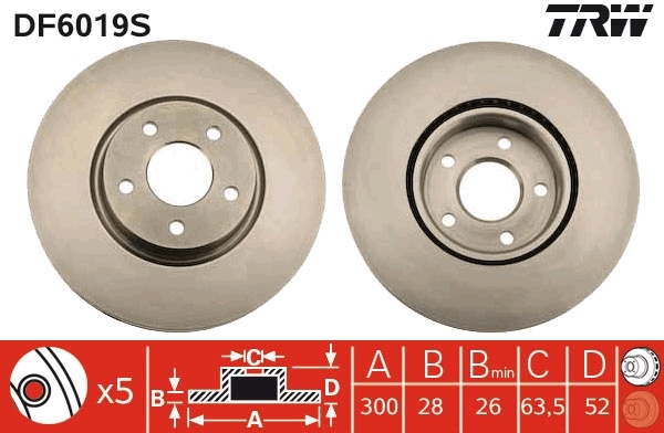 Disc frana DF6019S TRW - Frana disc Disc frana DF6019S TRW - Frana disc