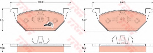 set placute frana,frana disc GDB1357 TRW - Frana disc set placute frana,frana disc GDB1357 TRW - Frana disc